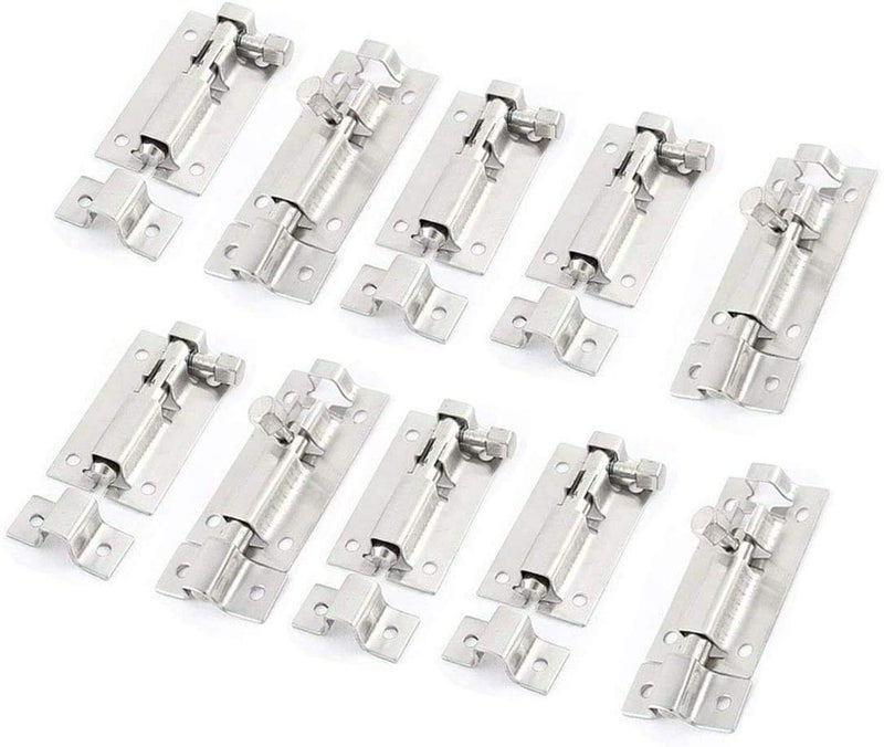 LDEXIN 10Pcs 50mm/2" Stainless Steel Security Interior Exterior Door Window Latch Sliding Lock Barrel Slide Bolt Gate Lock Hasp - Image 4
